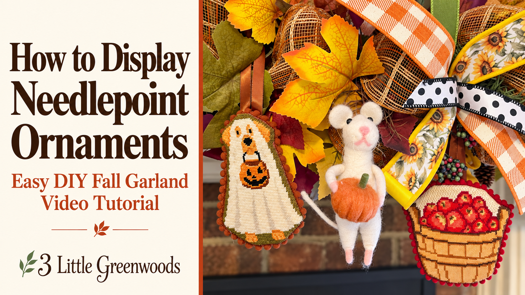How to Display Needlepoint Ornaments - diy fall garland